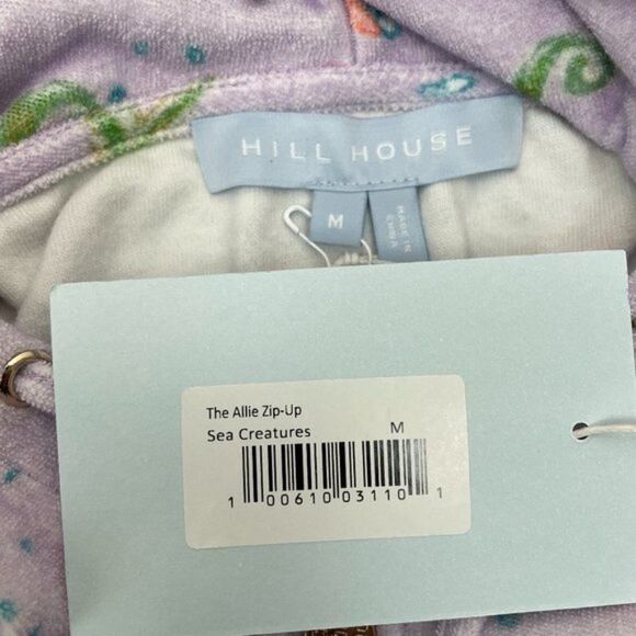 Hill House The Allie Zip Up Hoodie Cotton Jacket Sea Creatures Terry Purple M - Picture 7 of 9